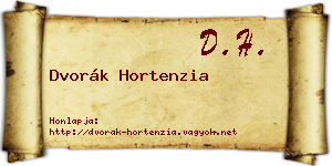 Dvorák Hortenzia névjegykártya